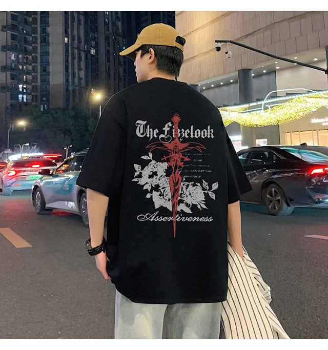Men's Heavyweight Cotton Thick Short-Sleeve Tee Detail