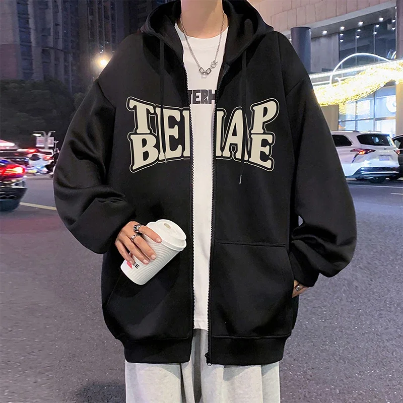 Men's Hip Hop Oversized Zip Hoodie