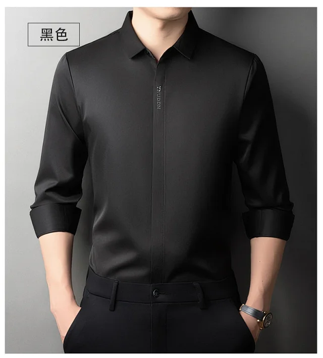 Men's Tailored Stretch Long Sleeve Shirt Detail