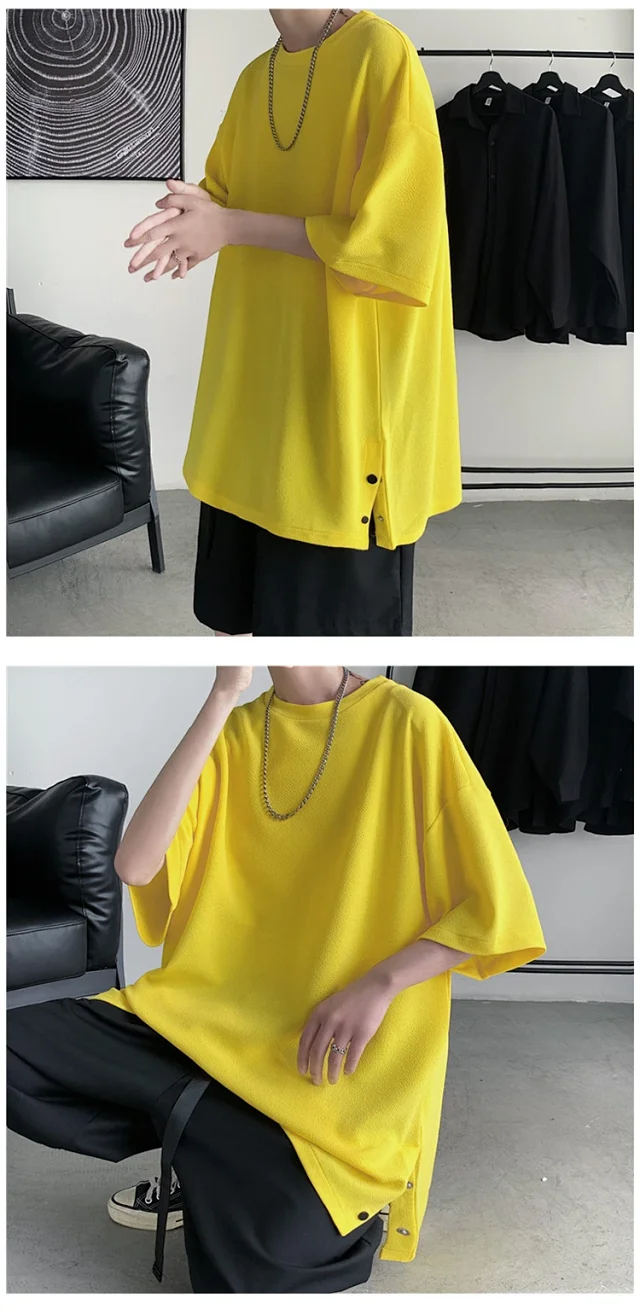 Men's 2025 Oversized Summer T - Shirt (Ins Hong Kong Style) Detail