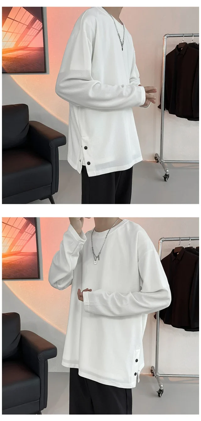 Men's HK Style Button-Down Long-Sleeve Tee Detail
