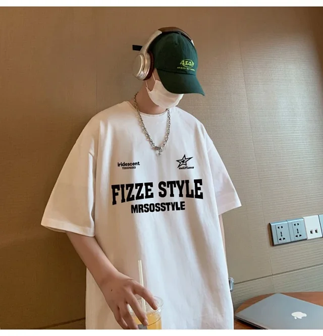 Summer 2025 Men's Cotton Oversized T-shirt Detail