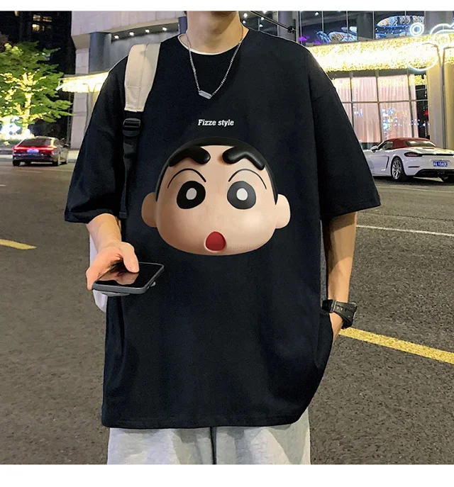 Men's Heavyweight Cotton Cartoon Tee Loose Detail