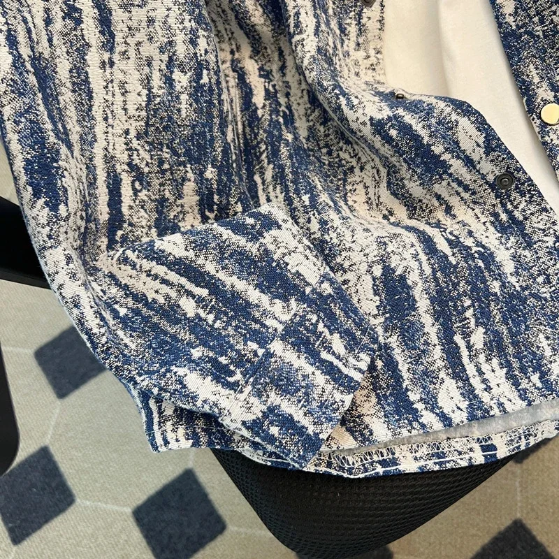 Men's Tie-Dye Oversized Long Sleeve Shirt
