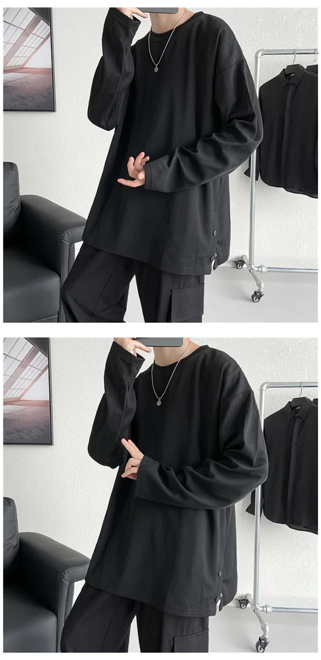 Men's HK Style Button-Down Long-Sleeve Tee Detail