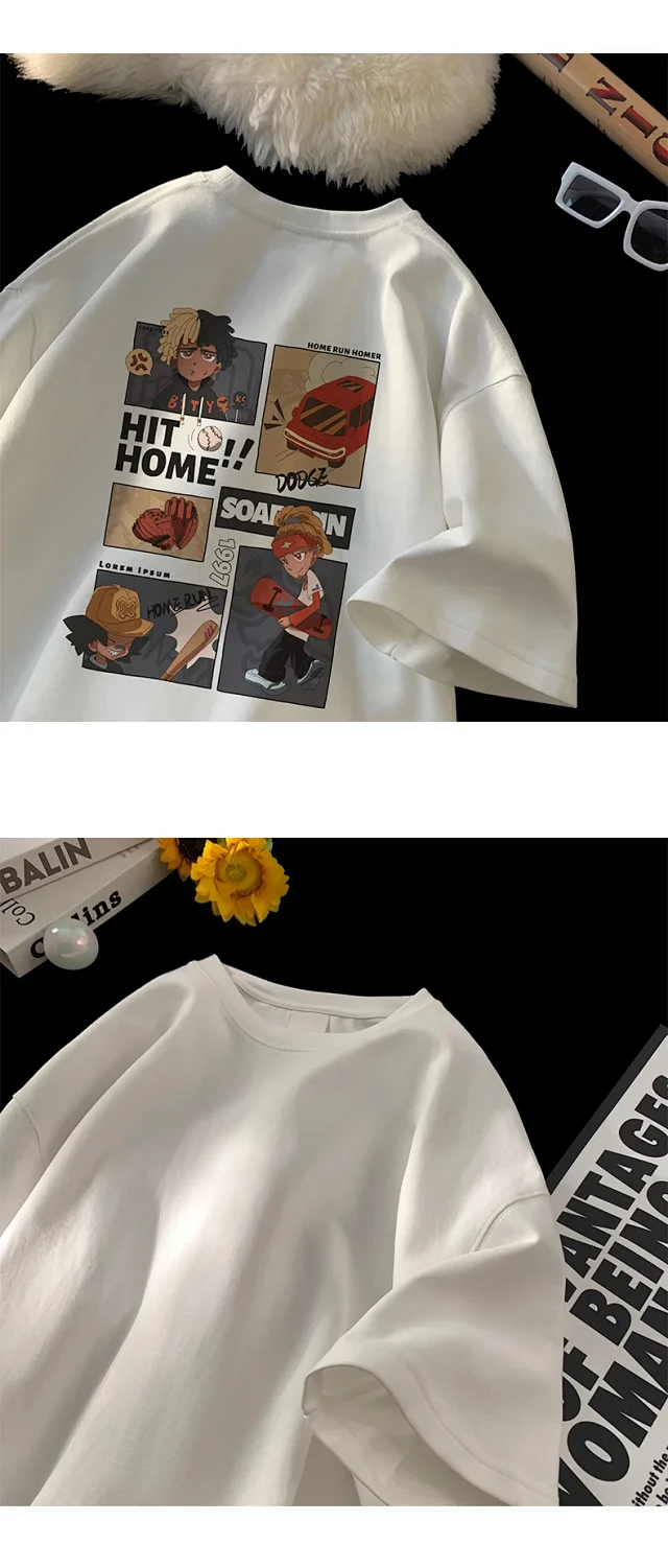Men's Cartoon Print Heavyweight Cotton Tee Detail