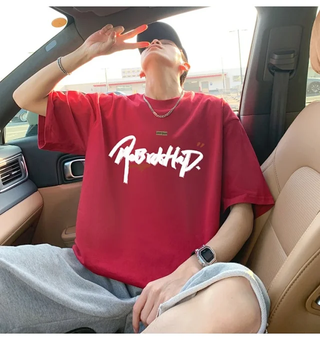 Men's Summer Graphic Oversize Cotton Tee Detail