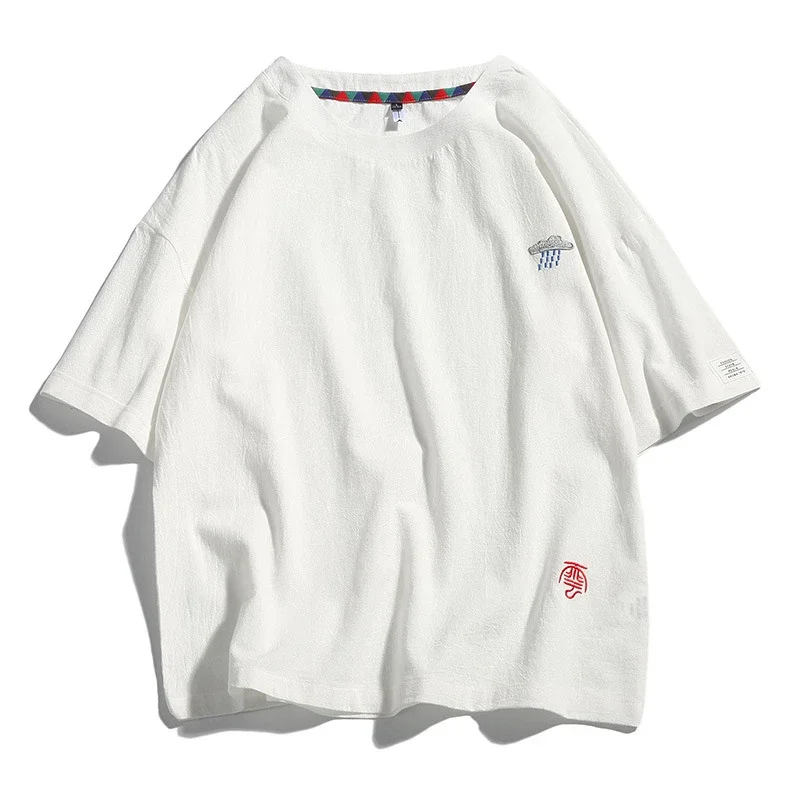 Linen T-shirt Men's Short Sleeve