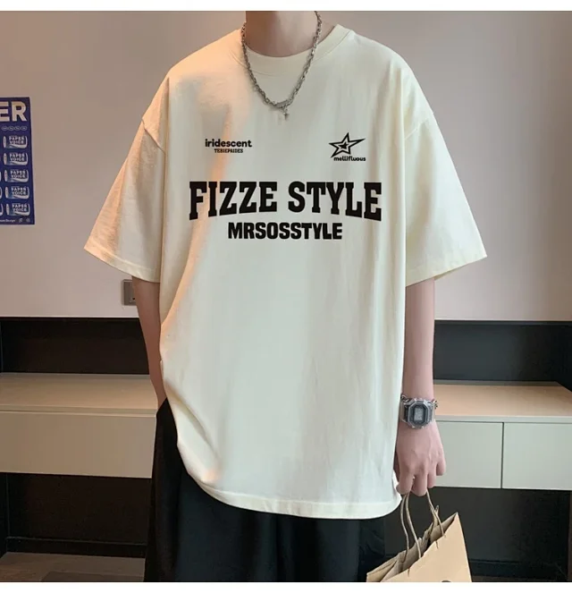 Summer 2025 Men's Cotton Oversized T-shirt Detail