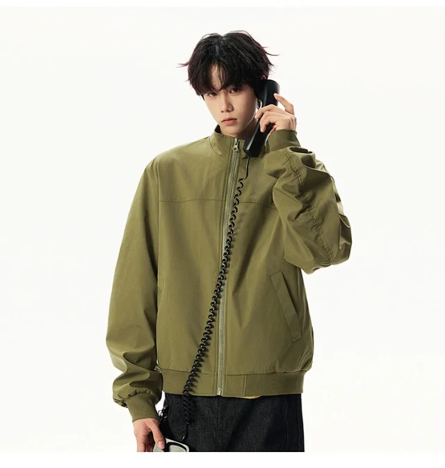Men's Retro American Bomber Jacket Detail
