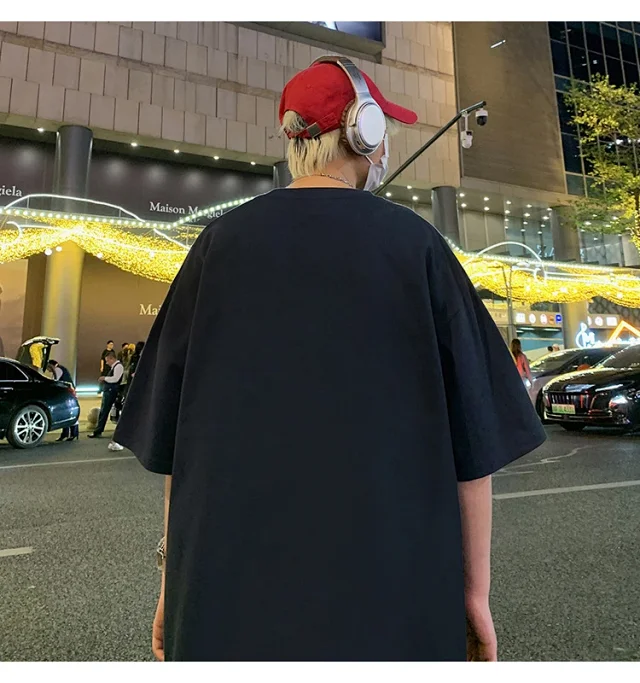 INS Men's Oversized Heavyweight Cotton Tee Detail