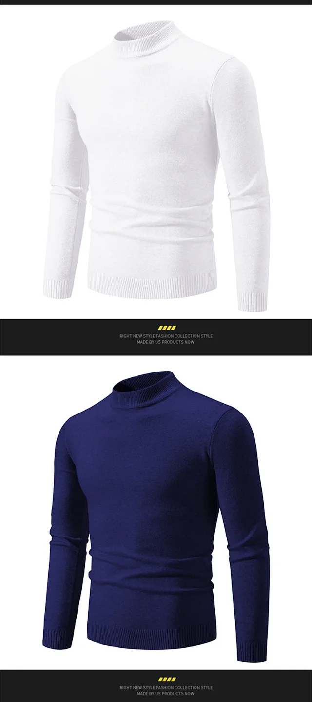 Men's Slim Fit Mock Neck Sweater Detail