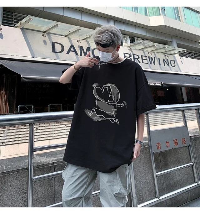 Men's HK Style Oversize Cotton Tee Detail