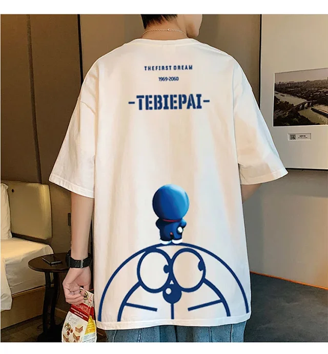 Vintage Doraemon Men's Summer Tee Detail