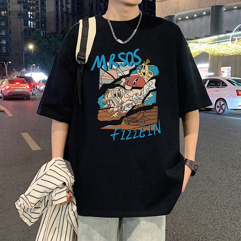 Plus Size Men's Summer Cartoon Tee