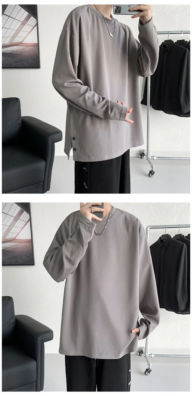 Men's HK Style Button-Down Long-Sleeve Tee Detail