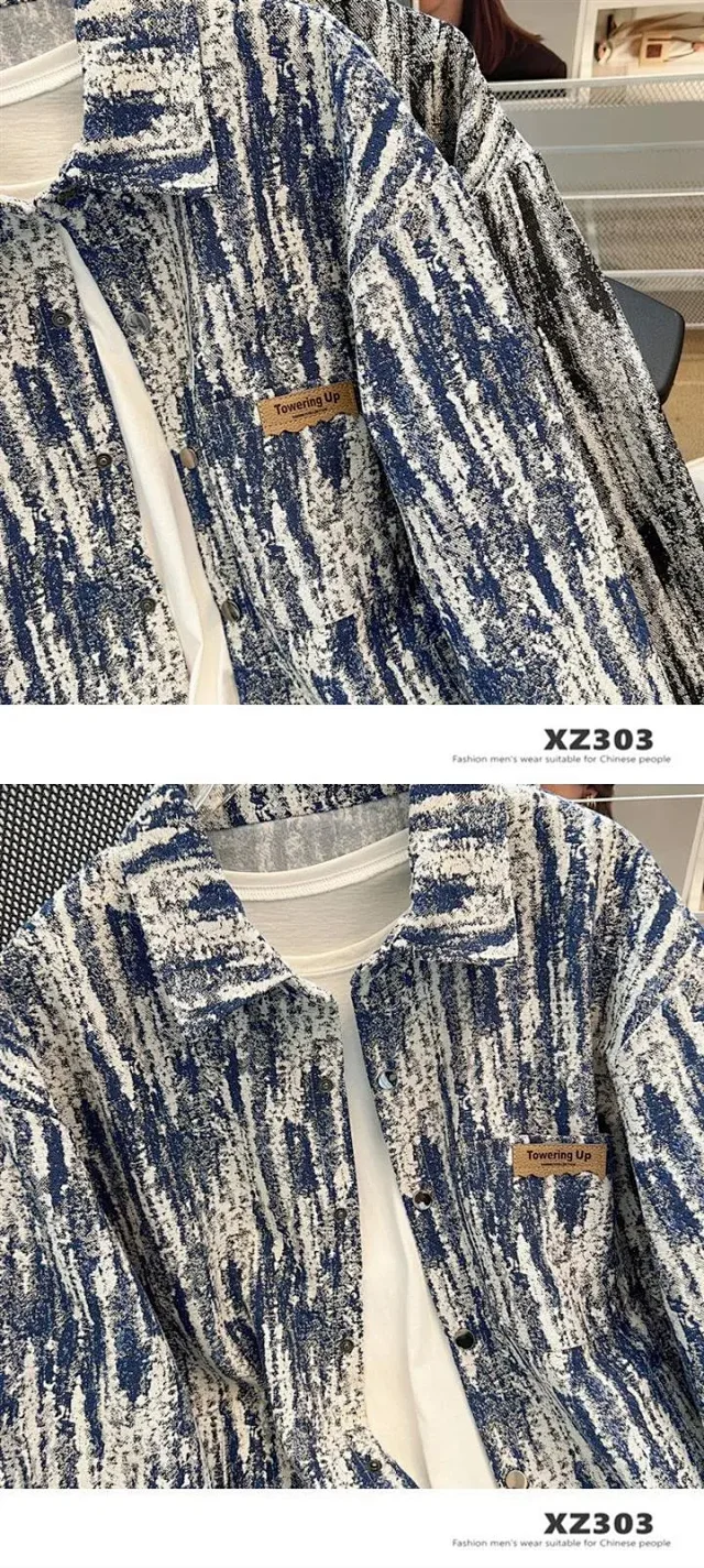 Men's Tie-Dye Oversized Long Sleeve Shirt Detail