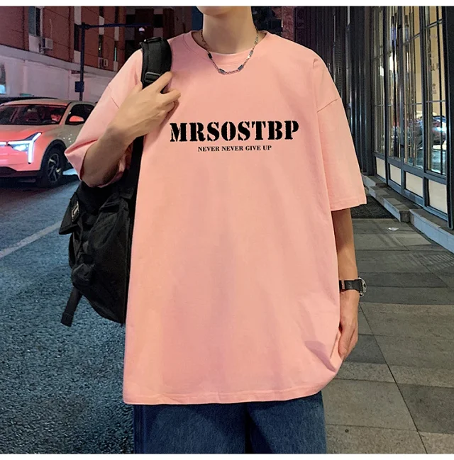 Men's Oversized Cotton Tee 2025 Rose-Print Detail