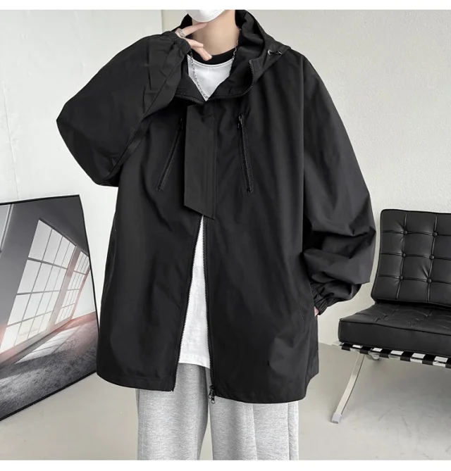 Black Warrior Men's Hooded Utility Jacket Detail