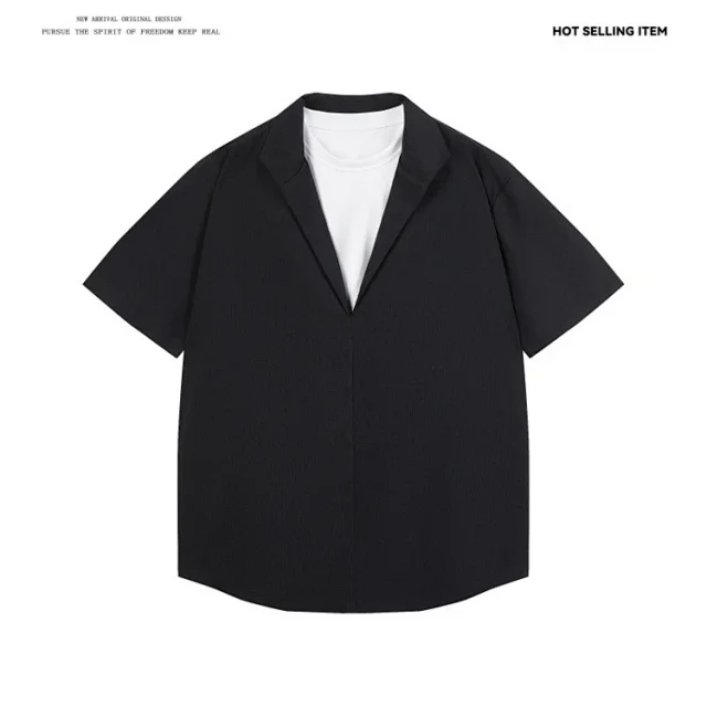 Men's Layered Cooling Collar Summer Shirt Detail