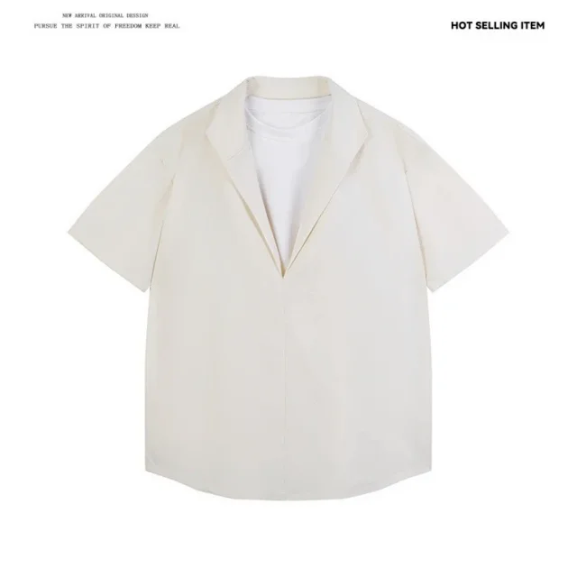 Men's Layered Cooling Collar Summer Shirt Detail