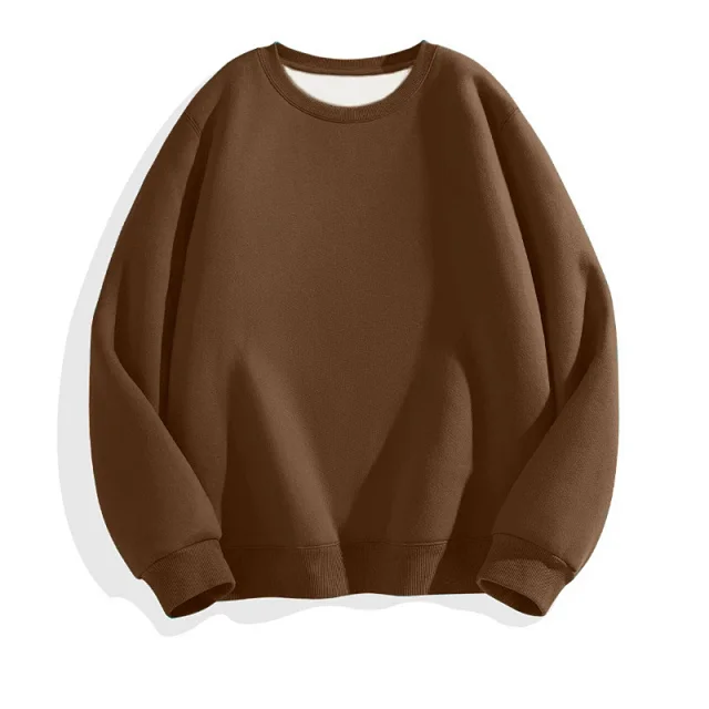 Hua Cotton Men's Casual Crew-Neck Sweatshirt Detail