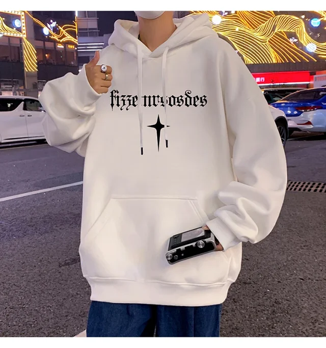 Men's Heavy Fleece Retro Hoodie Oversized Detail