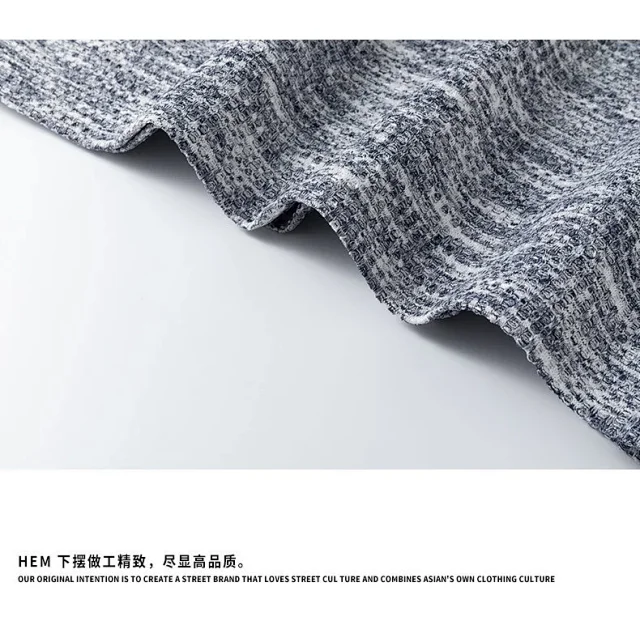 Men's Relaxed Mock Layered Hoodie Detail