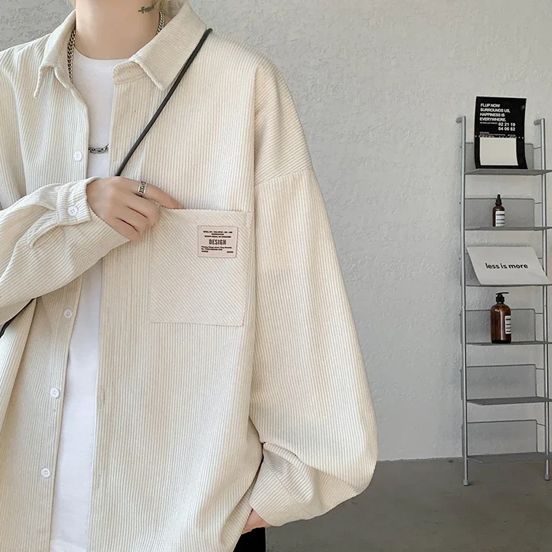 Men's Vintage Corduroy Long Sleeve Shirt