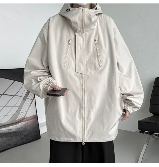 Black Warrior Men's Hooded Utility Jacket Detail