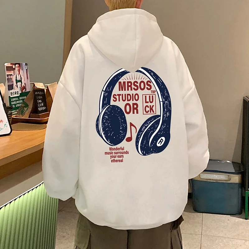 2025 Men's Cotton Hoodie (Hong Kong Style, Loose, Streetwear)