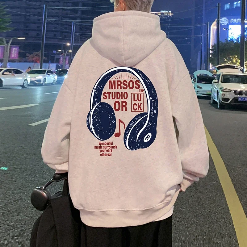 2025 Men's Cotton Hoodie (Hong Kong Style, Loose, Streetwear)