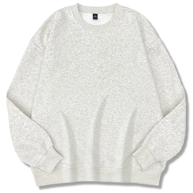 Hua Cotton Men's Casual Crew-Neck Sweatshirt Detail