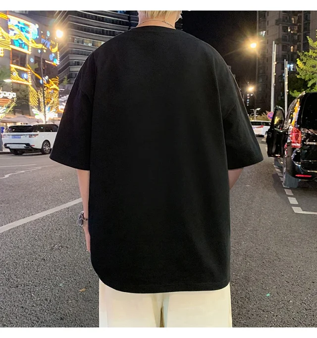 Men's Heavyweight Cotton Oversized T-Shirt Detail