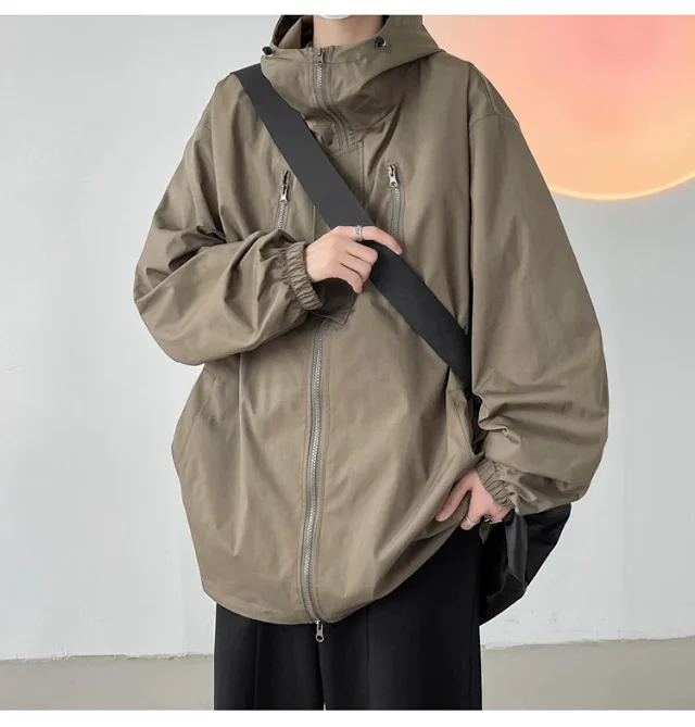 Black Warrior Men's Hooded Utility Jacket Detail