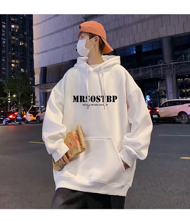 Men's Heavy Fleece Retro Hoodie Oversized Detail