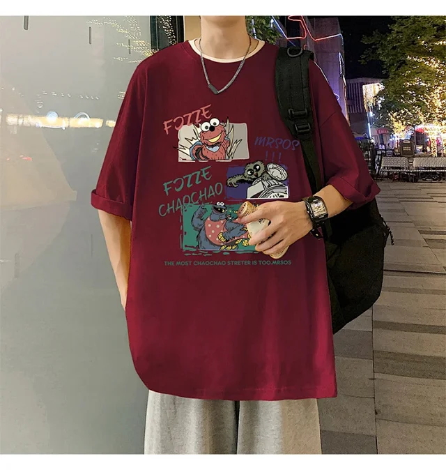 Men's Summer Oversized Cotton Street Tee Detail