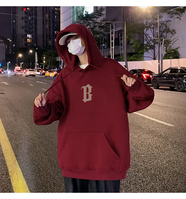 Japanese Hiphop Men's Oversized Cotton Hoodie Detail