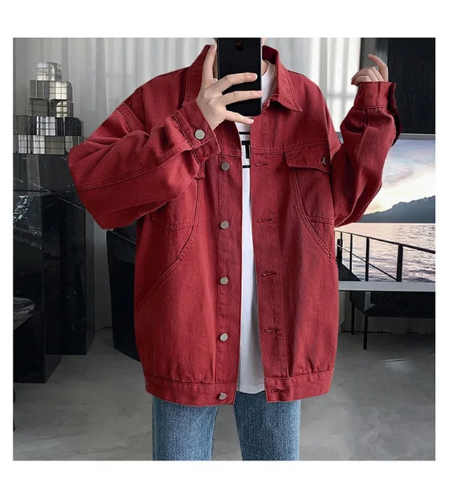 Men's Oversized Street Denim Jacket Detail