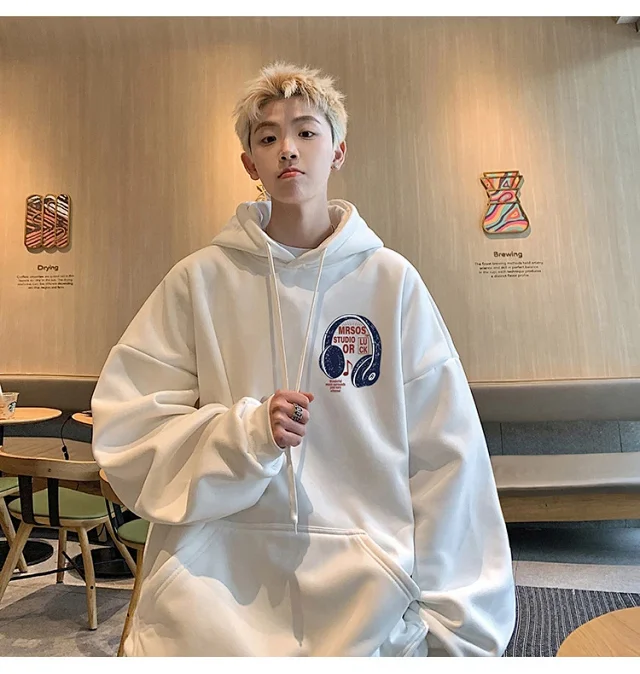 2025 Men's Cotton Hoodie (Hong Kong Style, Loose, Streetwear) Detail