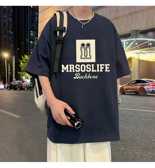 Men's Heavyweight Cotton Oversized T-Shirt Detail