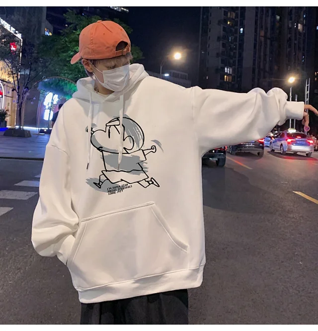 Men's Cotton Hoodie Cartoon Youth Loose Detail