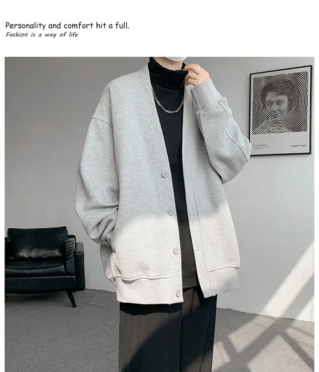 Men's Spring/Fall Cotton Knit Cardigan Detail