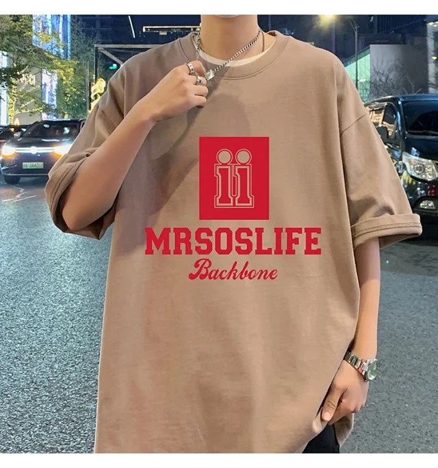 Men's Heavyweight Cotton Oversized T-Shirt Detail