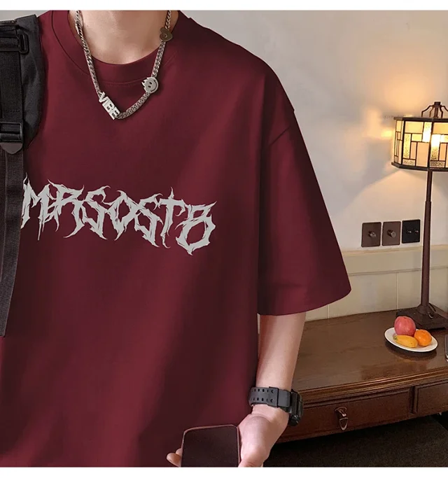 Oversized Retro Heavyweight Cotton Men's Tee Detail