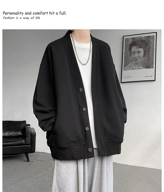 Men's Spring/Fall Cotton Knit Cardigan Detail