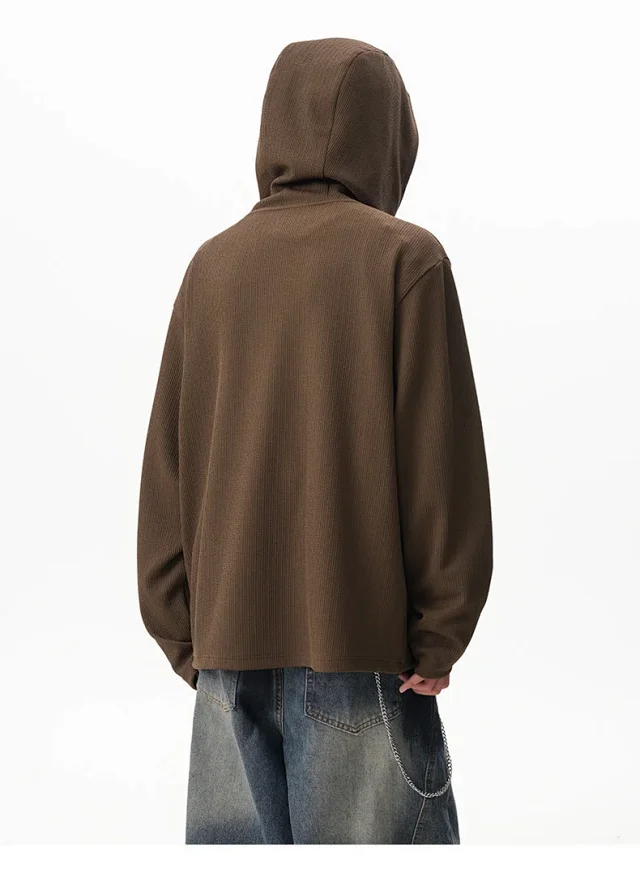 Men's 2025 Fall Retro High - neck Hoodie Detail