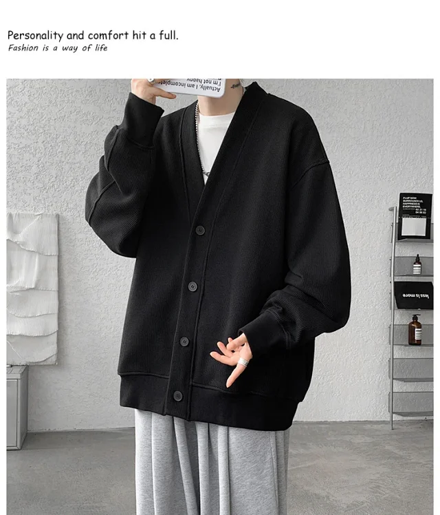 Men's Spring/Fall Cotton Knit Cardigan Detail