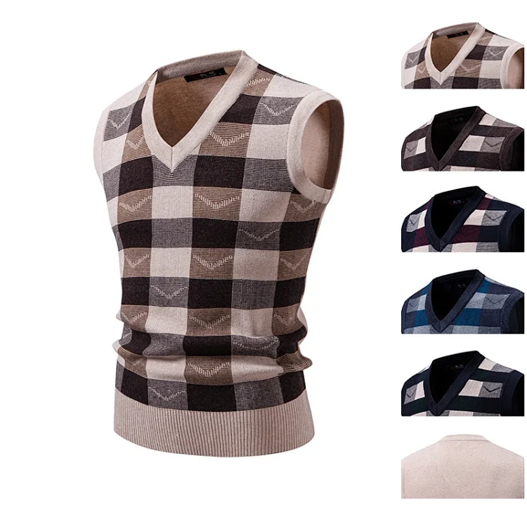 Amazon Youth Men's Check Jacquard Vest