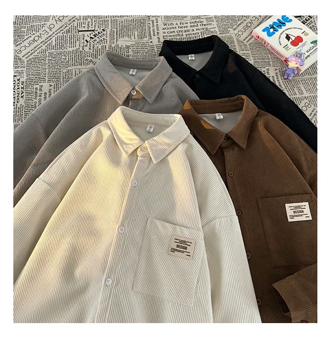 Japanese Vintage Men's Corduroy Shirt Detail